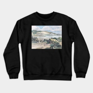 Cornish Beach Landscape Cornwall England Britain Crewneck Sweatshirt